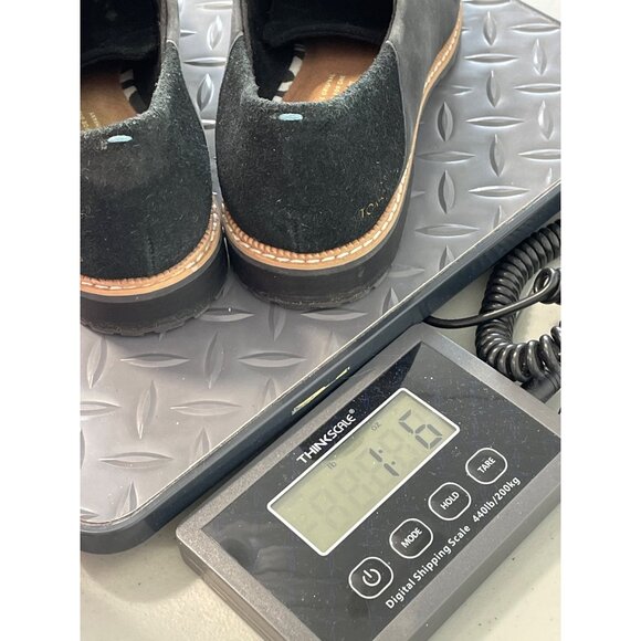 Toms Ainsley Lace Up Oxford Shoes Size 7.5 Black Leather Comfort Career Office - Picture 8 of 8